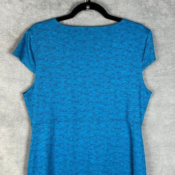 Toad And Co Dress Womens Large Blue Aztec Short Sleeve Outdoor Nature Hiking - Picture 6 of 12